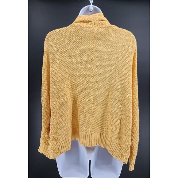 Velvet by Graham & Spencer marigold yellow cardigan size Small loose knit Office - Picture 2 of 9